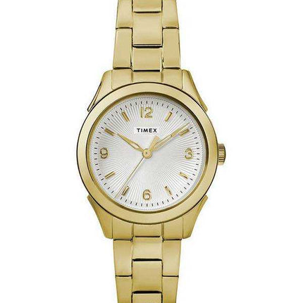 Orologio da donna Timex Torrington quadrante bianco tono oro in acciaio inossidabile al quarzo TW2R91400