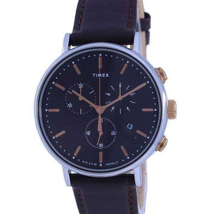 Orologio da uomo Timex Fairfield cronografo cinturino in pelle al quarzo TW2T11500