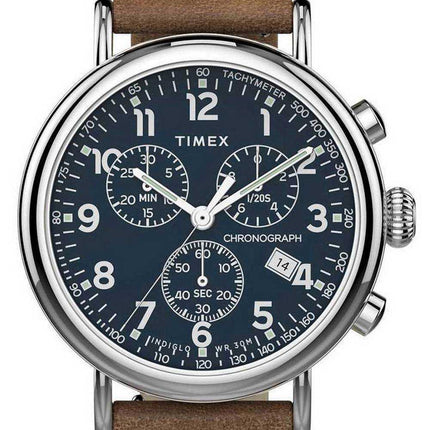 Timex standard cronografo cinturino in pelle al quarzo TW2T68900 orologio da uomo