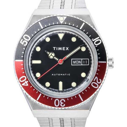 Orologio da uomo Timex Q-Series M79 in acciaio inossidabile con quadrante nero automatico TW2U83400