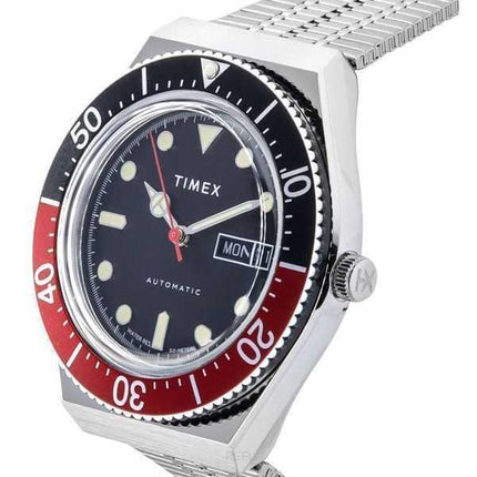 Orologio da uomo Timex Q-Series M79 in acciaio inossidabile con quadrante nero automatico TW2U83400