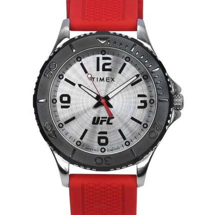 Orologio da uomo Timex UFC Gamer con cinturino in silicone quadrante argento al quarzo TW2V58200