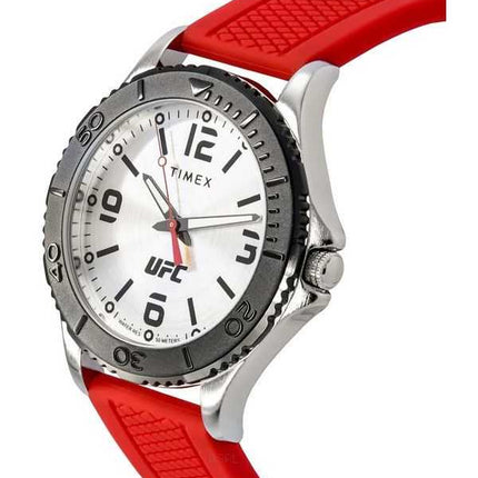 Orologio da uomo Timex UFC Gamer con cinturino in silicone quadrante argento al quarzo TW2V58200