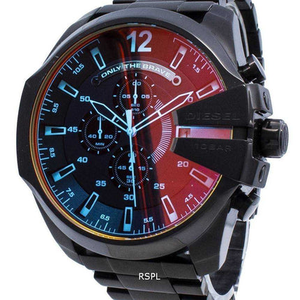 Orologio da uomo Diesel con quadrante marrone placcato ionico nero ristrutturato DZ4318