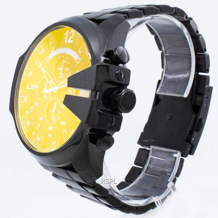 Orologio da uomo Diesel con quadrante marrone placcato ionico nero ristrutturato DZ4318