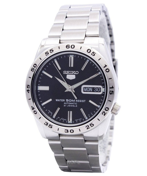 Orologio da uomo Seiko 5 SNKE01J1, ricondizionato, automatico, con quadrante nero e 21 rubini