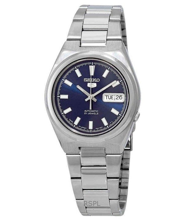 Orologio da uomo Seiko 5 SNKC51J1 automatico con quadrante blu in acciaio inossidabile, 21 gioielli, ricondizionato
