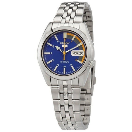 Orologio da uomo Seiko 5 ricondizionato con quadrante blu automatico a 21 rubini SNK371K1