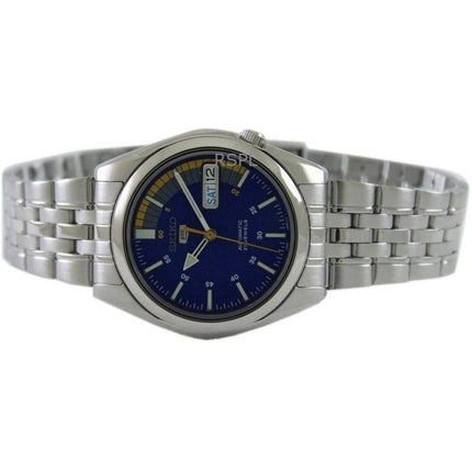 Orologio da uomo Seiko 5 ricondizionato con quadrante blu automatico a 21 rubini SNK371K1