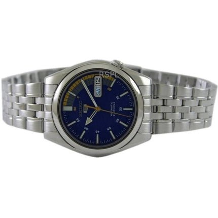 Orologio da uomo Seiko 5 ricondizionato con quadrante blu automatico a 21 rubini SNK371K1