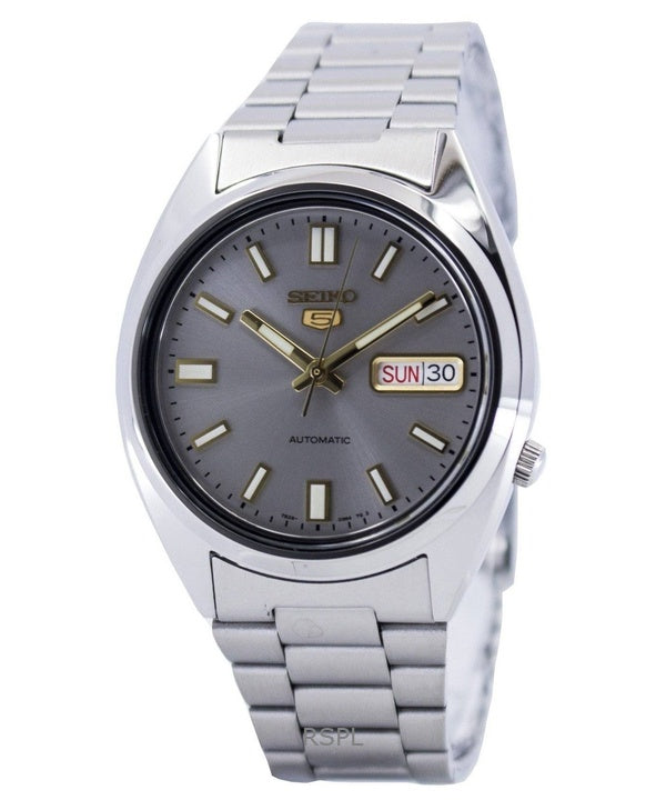 Orologio da uomo Seiko 5 automatico con quadrante grigio ricondizionato SNXS75K1