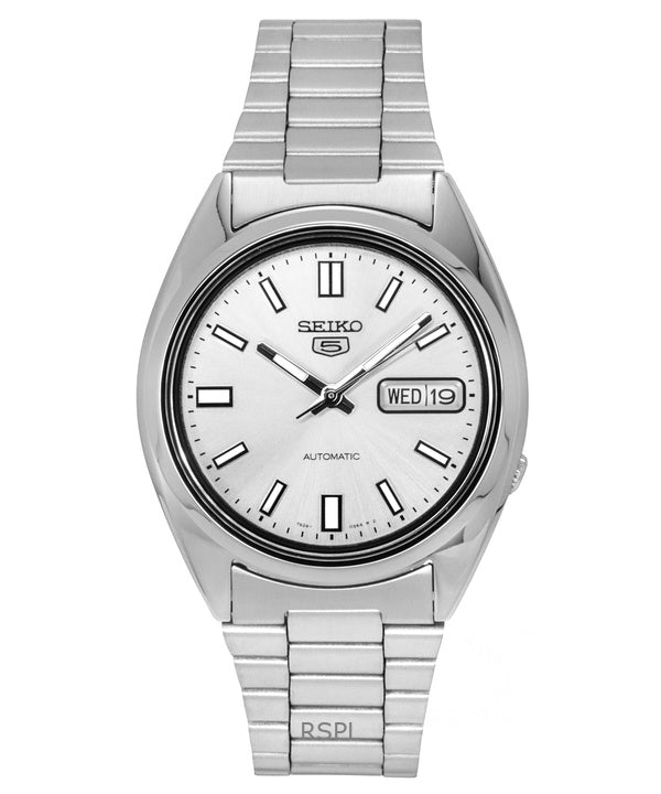 Orologio da uomo Seiko 5 ricondizionato con quadrante bianco automatico SNXS73K1