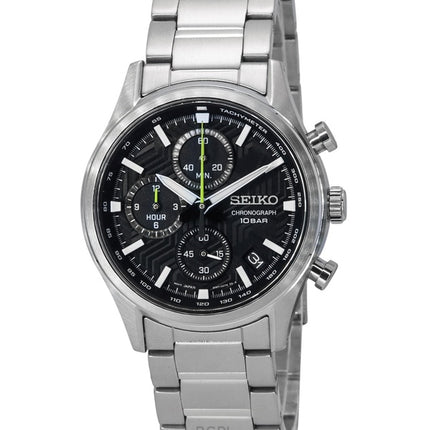 Orologio da uomo Seiko Conceptual Chronograph con quadrante nero al quarzo SSB419P1 100M, ricondizionato