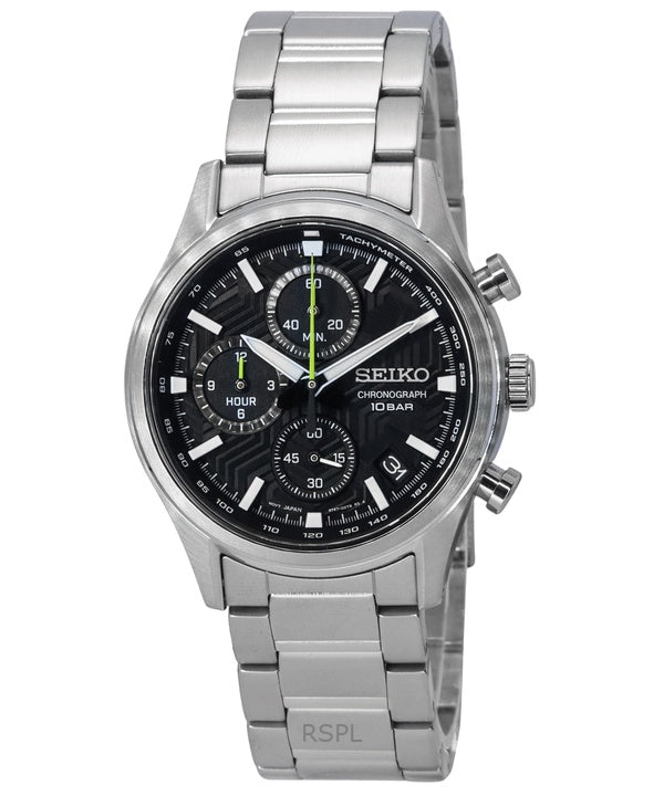 Orologio da uomo Seiko Conceptual Chronograph con quadrante nero al quarzo SSB419P1 100M, ricondizionato