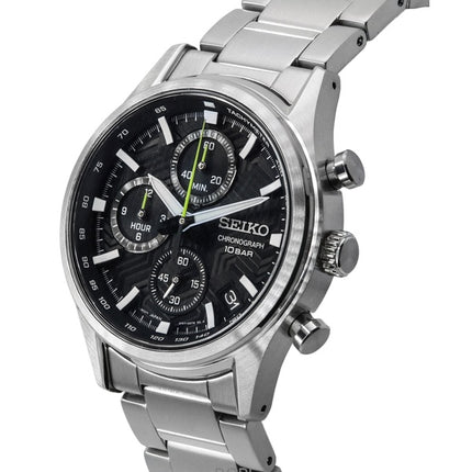Orologio da uomo Seiko Conceptual Chronograph con quadrante nero al quarzo SSB419P1 100M, ricondizionato