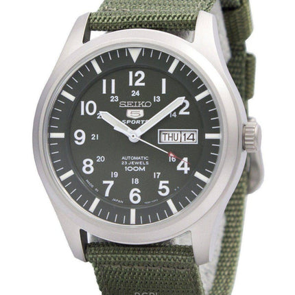 Orologio da uomo Seiko 5 Military Automatic Sports ricondizionato, prodotto in Giappone, SNZG09J1