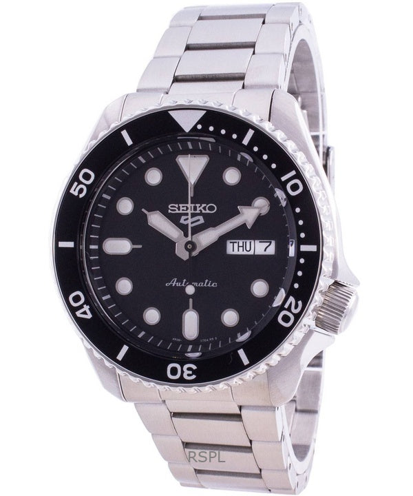 Orologio da uomo Seiko 5 Sports ricondizionato con quadrante nero automatico SRPD55K1 100M