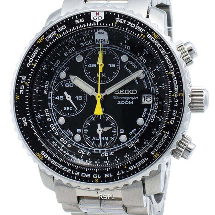 Cronografo Seiko ricondizionato SNA411 SNA411P1 SNA411P Pilot's Flight Alarm 200M Orologio da uomo