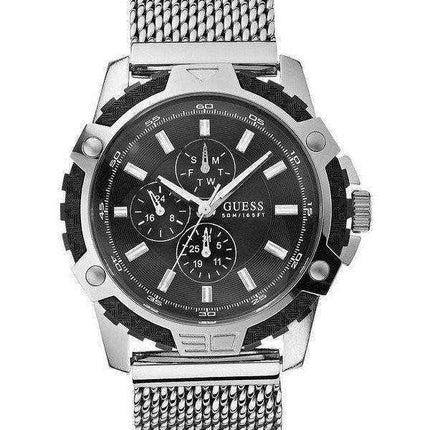 Orologio da uomo Guess al quarzo in acciaio inossidabile con quadrante nero 50M U17531G