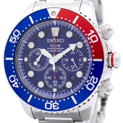 Orologio da uomo Seiko Prospex Divers SSC019 SSC019P1 SSC019P Solar Chronograph 200M ricondizionato