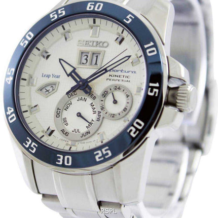 Orologio da uomo Seiko Sportura Kinetic Perpetual SNP085 SNP085P1 SNP085P 100M ricondizionato