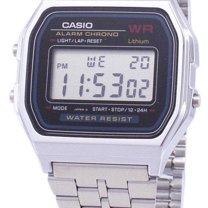 Orologio da uomo ricondizionato Casio Digital Alarm Chrono in acciaio inossidabile A159WA-N1DF A159WA-N1
