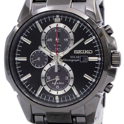 Orologio da uomo con allarme cronografo solare Seiko ricondizionato SSC095 SSC095P1 SSC095P 100M nero