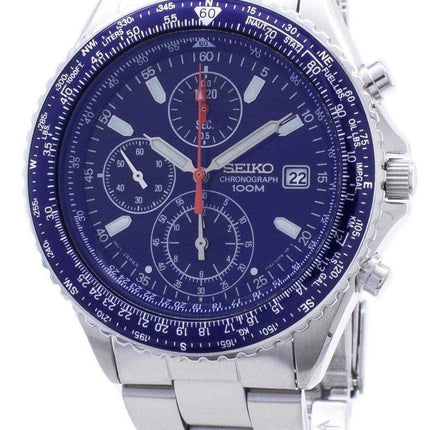 Orologio da uomo Seiko Flightmaster Pilot Slide Rule al quarzo SND255 SND255P1 SND255P 100M ricondizionato