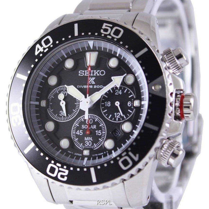 Orologio da uomo Seiko Prospex Diver&#39;s Solar Chronograph SSC015 SSC015P1 SSC015P 200M ricondizionato