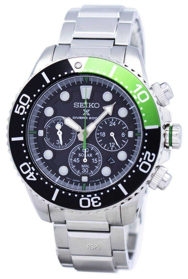 Orologio da uomo Seiko Prospex Diver&#39;s Solar Chronograph SSC615 SSC615P1 SSC615P 200M ricondizionato