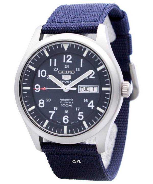 Orologio da uomo Seiko 5 Sports ricondizionato con quadrante blu automatico SNZG11 SNZG11K1 SNZG11K 100M