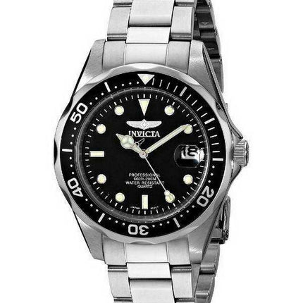 Orologio da uomo Invicta Pro Diver ricondizionato con quadrante nero al quarzo 8932 200M da uomo