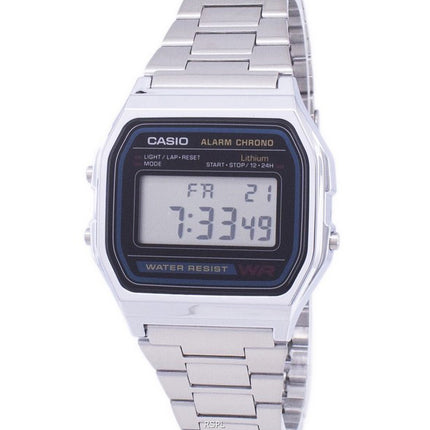 Orologio da uomo Casio ricondizionato vintage digitale quadrante grigio quarzo A158WA-1DF A158WA-1