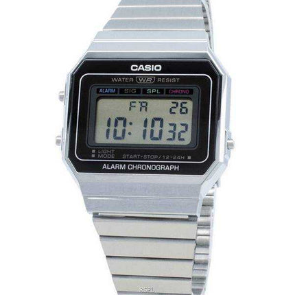 Orologio da uomo Casio ricondizionato vintage digitale quadrante grigio quarzo A700W-1A A700W-1