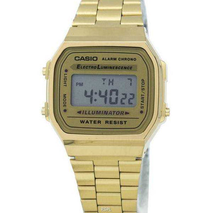 Orologio Casio ricondizionato vintage digitale tono oro quadrante quarzo A168WG-9WDF A168WG-9W unisex