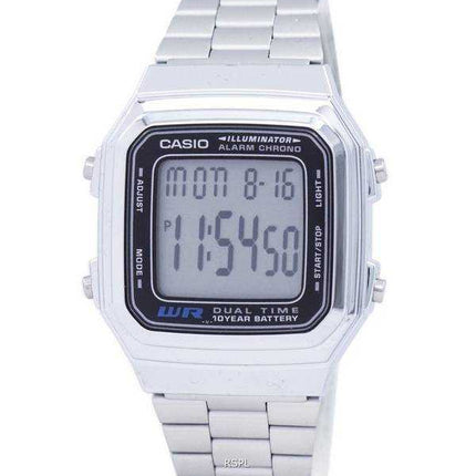 Orologio da uomo Casio vintage digitale ricondizionato in acciaio inossidabile al quarzo A178WA-1ADF A178WA-1