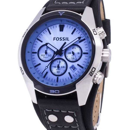 Orologio da uomo Fossil Coachman Chronograph in pelle nera CH2564 ricondizionato