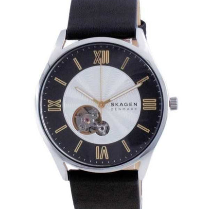 Orologio da uomo Skagen Holst Open Heart in pelle automatico SKW6710 ricondizionato
