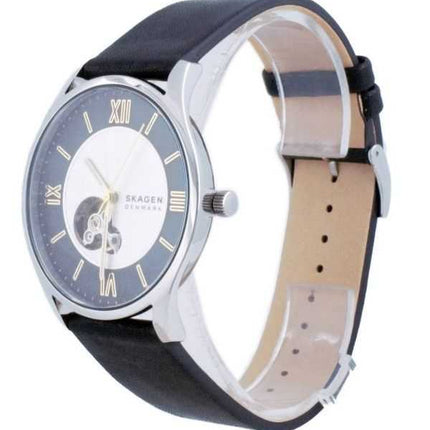Orologio da uomo Skagen Holst Open Heart in pelle automatico SKW6710 ricondizionato