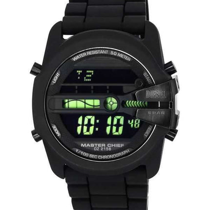 Orologio da uomo Diesel Master Chief Digital con cinturino in silicone e quadrante nero al quarzo DZ2158 ricondizionato