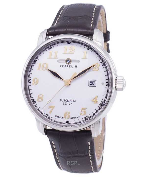 Orologio da uomo Zeppelin LZ127 Graf con quadrante bianco, prodotto in Germania, automatico 76561, ricondizionato