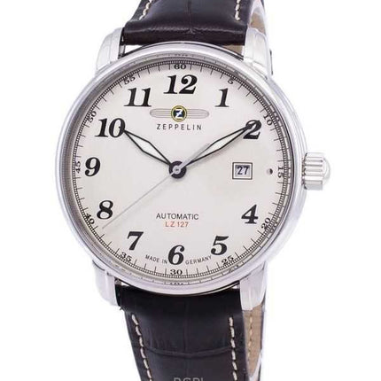 Orologio da uomo Zeppelin LZ127 Graf Beige Dial ricondizionato, prodotto in Germania, automatico 76565