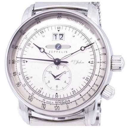 Orologio da uomo Zeppelin 100 Years ED.1 con quadrante argentato, prodotto in Germania, al quarzo 7640M1, ricondizionato