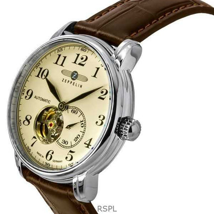 Orologio da uomo Zeppelin LZ127 Graf Cream Dial ricondizionato, automatico, prodotto in Germania, 76665