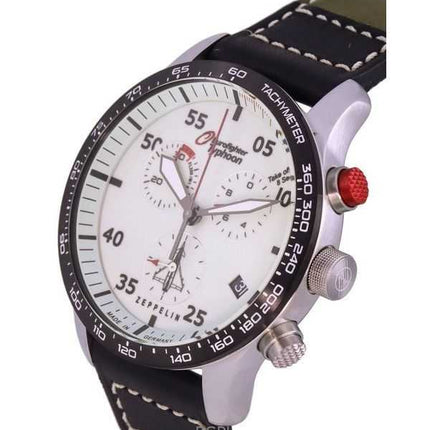 Orologio da uomo Zeppelin Eurofighter Cronografo con cinturino in pelle quadrante beige al quarzo 72985 100M ricondizionato