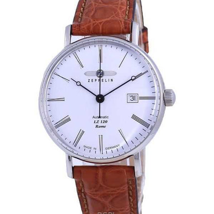 Orologio da uomo Zeppelin LZ120 Rome con quadrante bianco e cinturino in pelle automatico 71541 ricondizionato