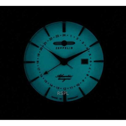 Orologio da uomo Zeppelin Atlantic con cinturino in pelle e quadrante beige al quarzo 84425 ricondizionato