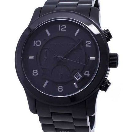 Orologio da uomo Michael Kors Runway Chronograph MK8157 100M in acciaio inossidabile con quadrante nero e quarzo, ricondizionato