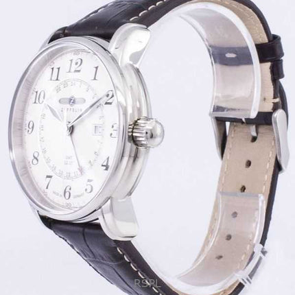 Orologio da uomo Zeppelin LZ127 Graf GMT con cinturino in pelle e quadrante avorio, prodotto in Germania, al quarzo 76425, ricon
