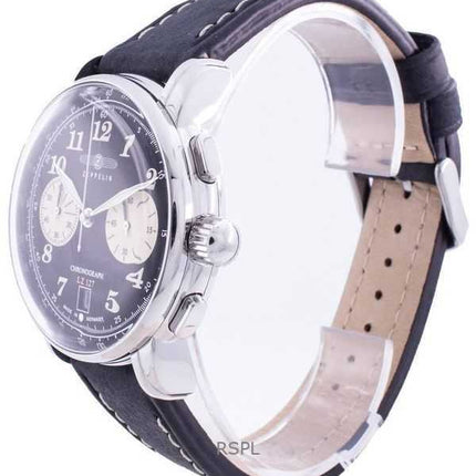 Orologio da uomo Zeppelin LZ127 Cronografo con cinturino in pelle e quadrante nero al quarzo 86743 ricondizionato